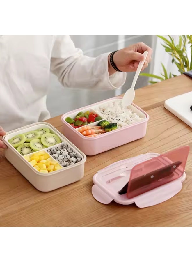 Pack of 2-Lunch box with three compartments for children and adults.